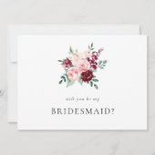 Elegant Floral Roos ben mijn Bridesmaid Voorstel K (Voorkant)