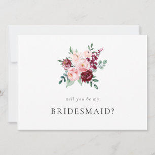 Elegant Floral Roos ben mijn Bridesmaid Voorstel K