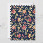 Elegant  Floral Roos Blue Vrijgezellenfeest Kaart (Achterkant)