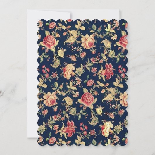 Elegant  Floral Roos Blue Vrijgezellenfeest Kaart (Achterkant)