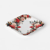 Elegant Floral Roos bruiloft papier Borden Papieren Bordje (Gebogen)