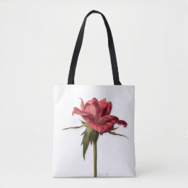 Elegant Floral Roos Canvas tas