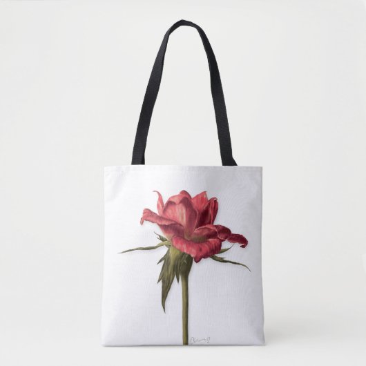 Elegant Floral Roos Canvas tas (Voorkant)