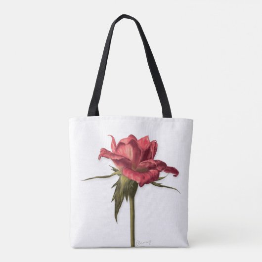 Elegant Floral Roos Canvas tas (Achterkant)
