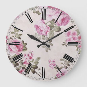 Elegant  Floral Roos Clock Grote Klok