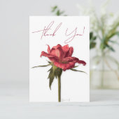 Elegant Floral Roos Dank u kaart (Staand voorkant)