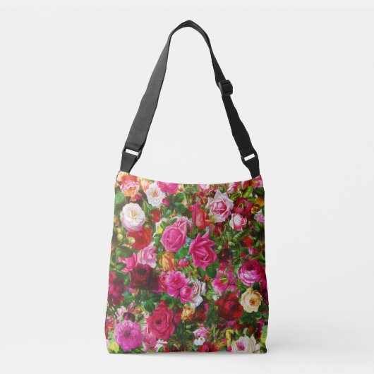 Elegant  Floral Roos Garden Blossom Crossbody Tas (Voorkant)