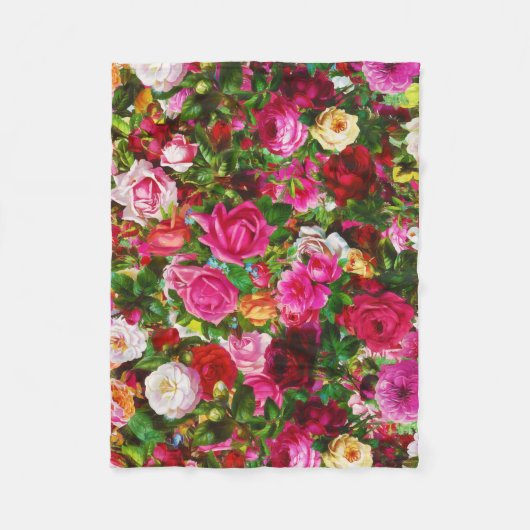 Elegant  Floral Roos Garden Blossom Fleece Deken (Voorkant)