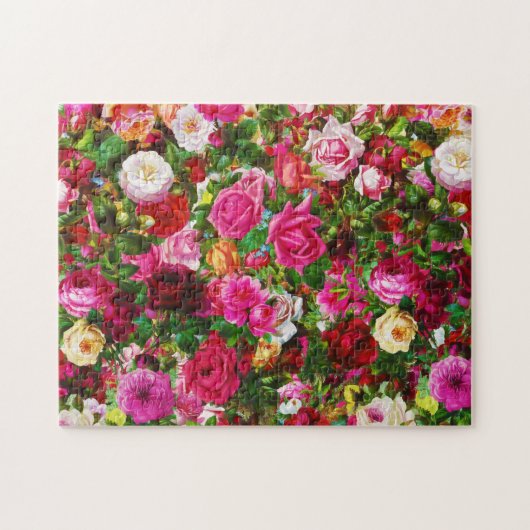 Elegant  Floral Roos Garden Blossom Legpuzzel (Horizontaal)