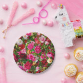 Elegant  Floral Roos Garden Blossom Papieren Bordje (Feest)