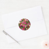 Elegant  Floral Roos Garden Blossom Ronde Sticker (Envelop)