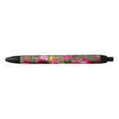 Elegant  Floral Roos Garden Blossom Zwarte Inkt Pen (Voorkant)