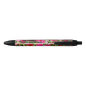 Elegant  Floral Roos Garden Blossom Zwarte Inkt Pen (Achterkant)