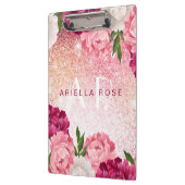 Elegant Floral Roos Glitter design Klembord (Links)