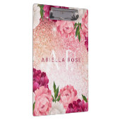 Elegant Floral Roos Glitter design Klembord (Rechts)