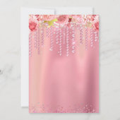 Elegant floral roos gold dripping glitter any age kaart (Achterkant)