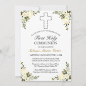 Elegant Floral Roos Gold First Kaart (Voorkant)