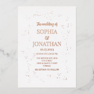 Elegant floral roos gold foil bruiloft folie uitnodiging