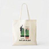 Elegant Floral Roos Gold Glitter Cacti Bridesmaid Tote Bag (Voorkant)