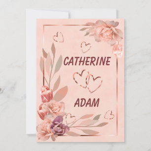 Elegant floral roos goudkleurig roze rustig kaart