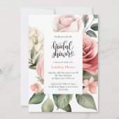 Elegant Floral Roos Greenery Vrijgezellenfeest Kaart (Voorkant)