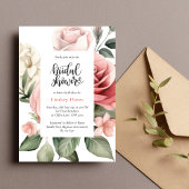 Elegant Floral Roos Greenery Vrijgezellenfeest Kaart