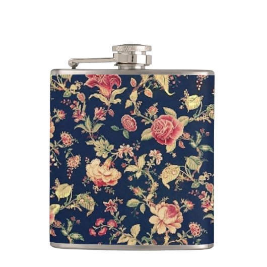 Elegant Floral Roos Heupfles (Voorkant)