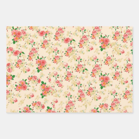 Elegant Floral Roos Inpakpapier Vel (Voorkant 2)