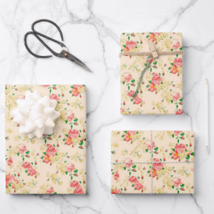 Elegant  Floral Roos Inpakpapier Vel