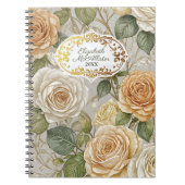 Elegant Floral Roos Patroon met  Lijst Notitieboek (Voorkant)