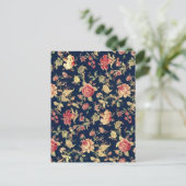 Elegant  Floral Roos Pattern Briefkaart (Staand voorkant)