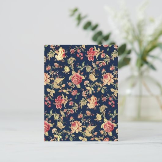 Elegant  Floral Roos Pattern Briefkaart (Staand voorkant)