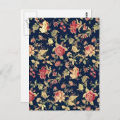 Elegant  Floral Roos Pattern Briefkaart (Voorkant / Achterkant)
