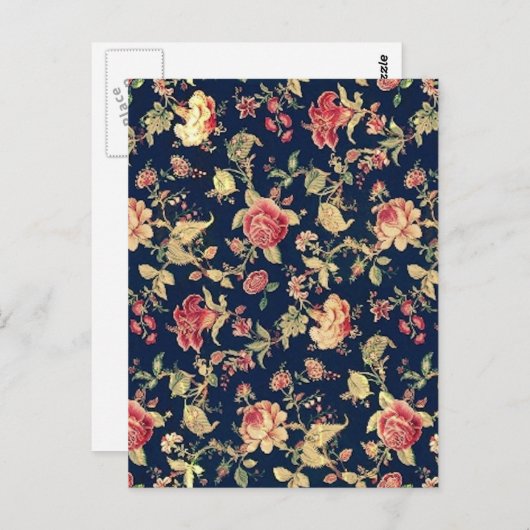 Elegant  Floral Roos Pattern Briefkaart (Voorkant / Achterkant)