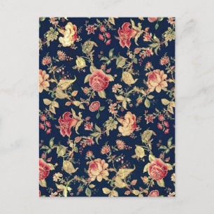 Elegant Floral Roos Pattern Briefkaart