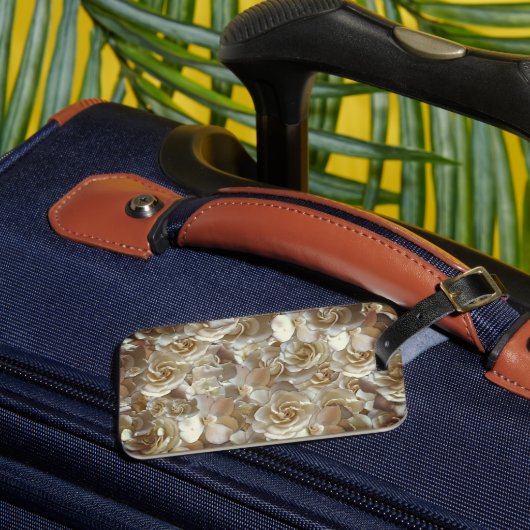 Elegant Floral Roos Petal Pattern Bagagelabel (Voorkant Insitu 3)