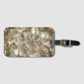 Elegant Floral Roos Petal Pattern Bagagelabel (Voorkant (horizontaal))