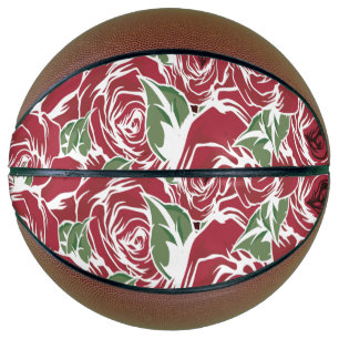 Elegant Floral Roos Petal Pattern Basketbal