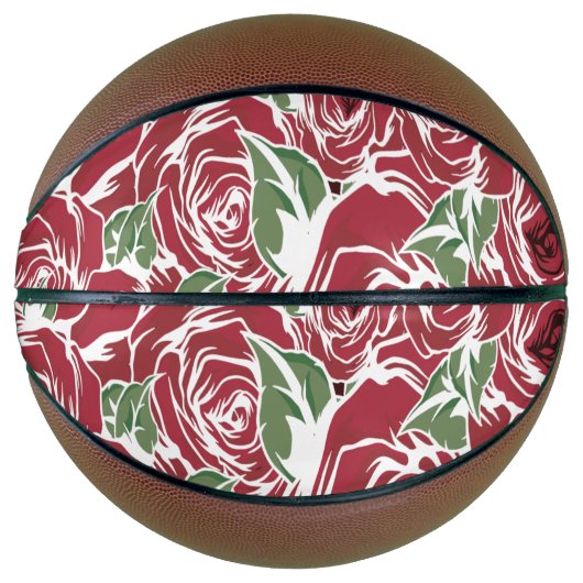 Elegant Floral Roos Petal Pattern Basketbal (Voorkant)