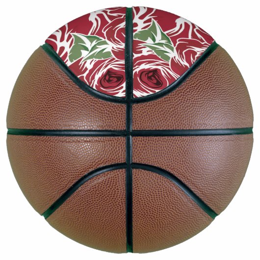 Elegant Floral Roos Petal Pattern Basketbal (Rechts)
