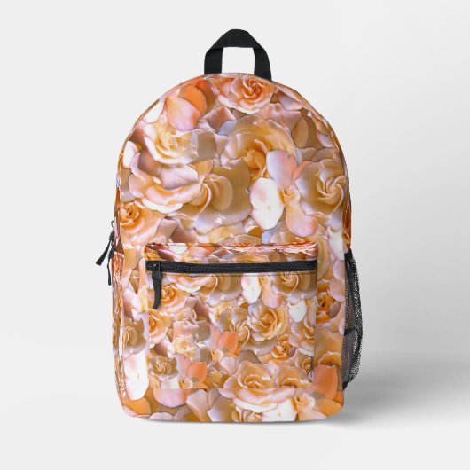 Elegant Floral Roos Petal Pattern Bedrukte Rugzak (Voorkant)
