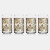 Elegant Floral Roos Petal Pattern Blikvorm Glas (Voorkant)
