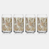 Elegant Floral Roos Petal Pattern Blikvorm Glas (Links)