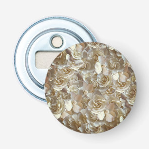 Elegant Floral Roos Petal Pattern Button Flesopener