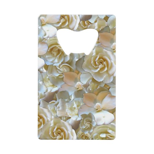 Elegant Floral Roos Petal Pattern Creditkaart Flessenopener (Voorkant)