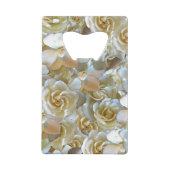 Elegant Floral Roos Petal Pattern Creditkaart Flessenopener (Achterkant)