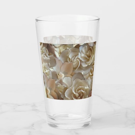 Elegant Floral Roos Petal Pattern Glas (Achterkant)