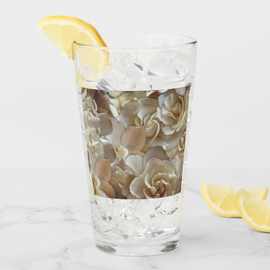 Elegant Floral Roos Petal Pattern Glas (Voorkant ijs)