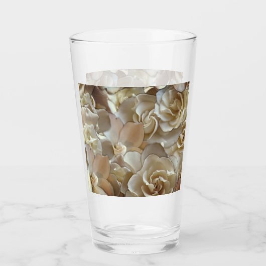 Elegant Floral Roos Petal Pattern Glas (Voorkant)