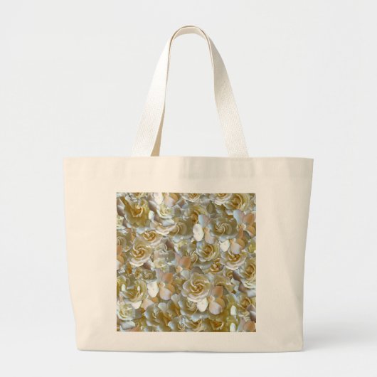 Elegant Floral Roos Petal Pattern Grote Tote Bag (Voorkant)